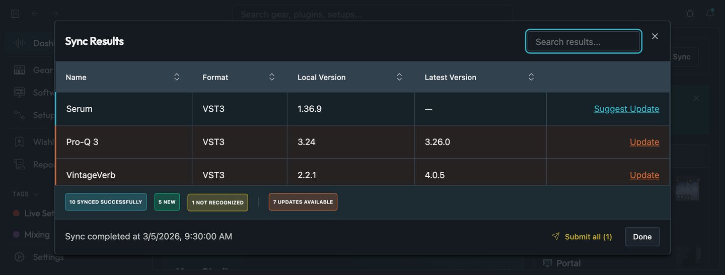Plugin scanner detecting installed plugins
